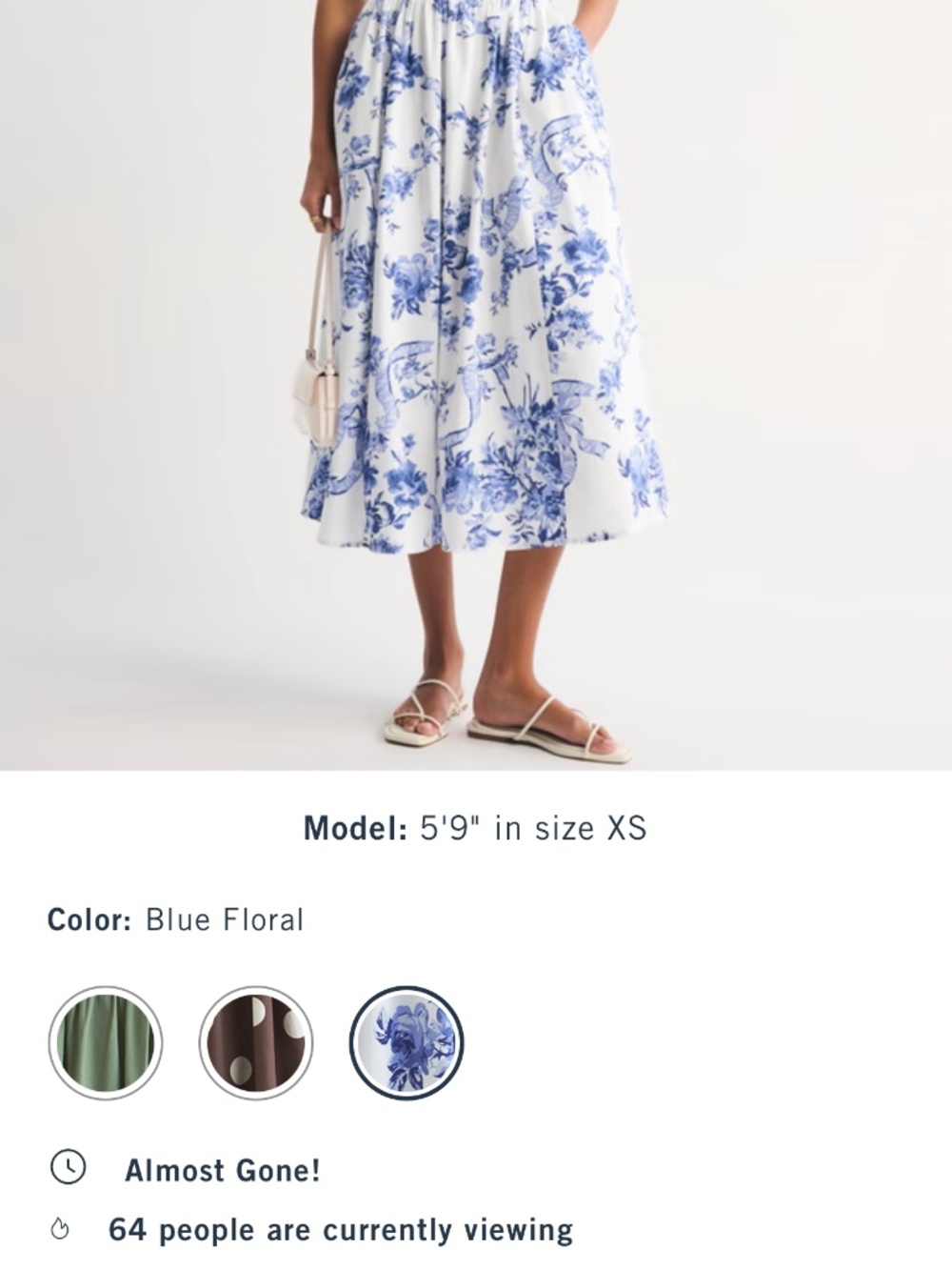 Women’s Abercrombie and Fitch blue floral dress - Picture 7 of 12